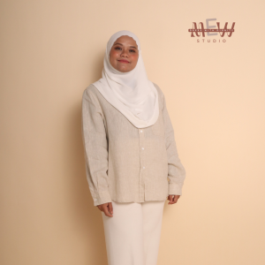 Beige Casual Linen