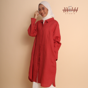 Red Linen Long Tunic