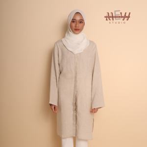 Beige Linen Long Tunic