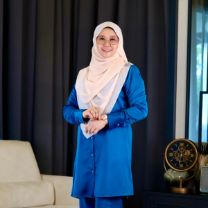 DENIM BASEERAH PANTSUIT MUSLIMAH EXECUTIVE WEAR