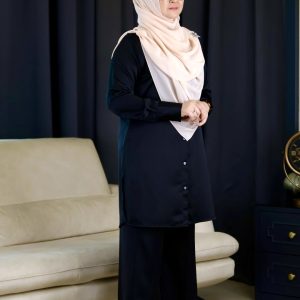 BLACK BASEERAH PANTSUIT MUSLIMAH EXECUTIVE WEAR